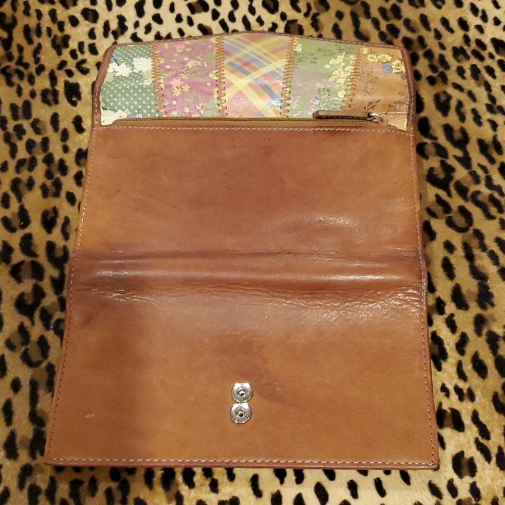 Fossil Chestnut Leather Patchwork Wallet - image 4